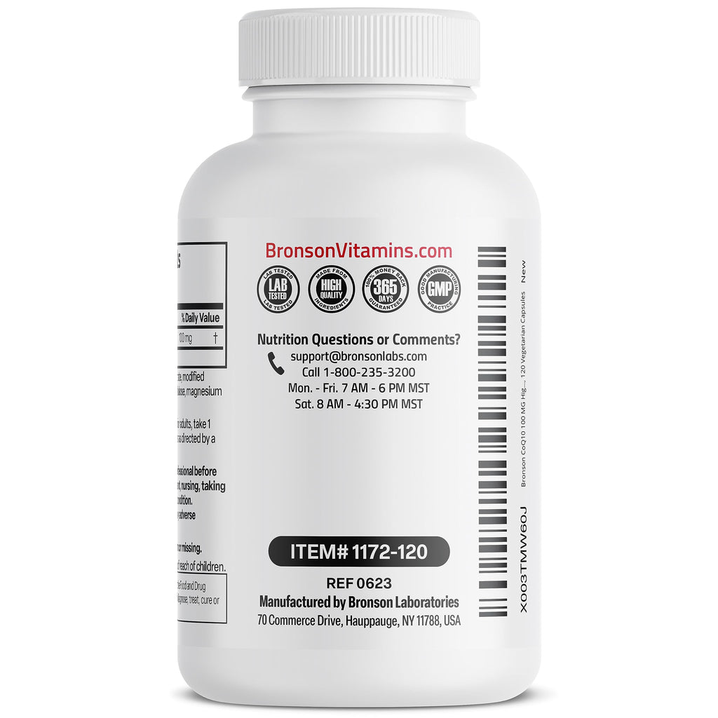 Bronson CoQ10 100 MG High Potency Cellular Energy Production, 120 Vegetarian Capsules BronsonBuy Supplements Australia