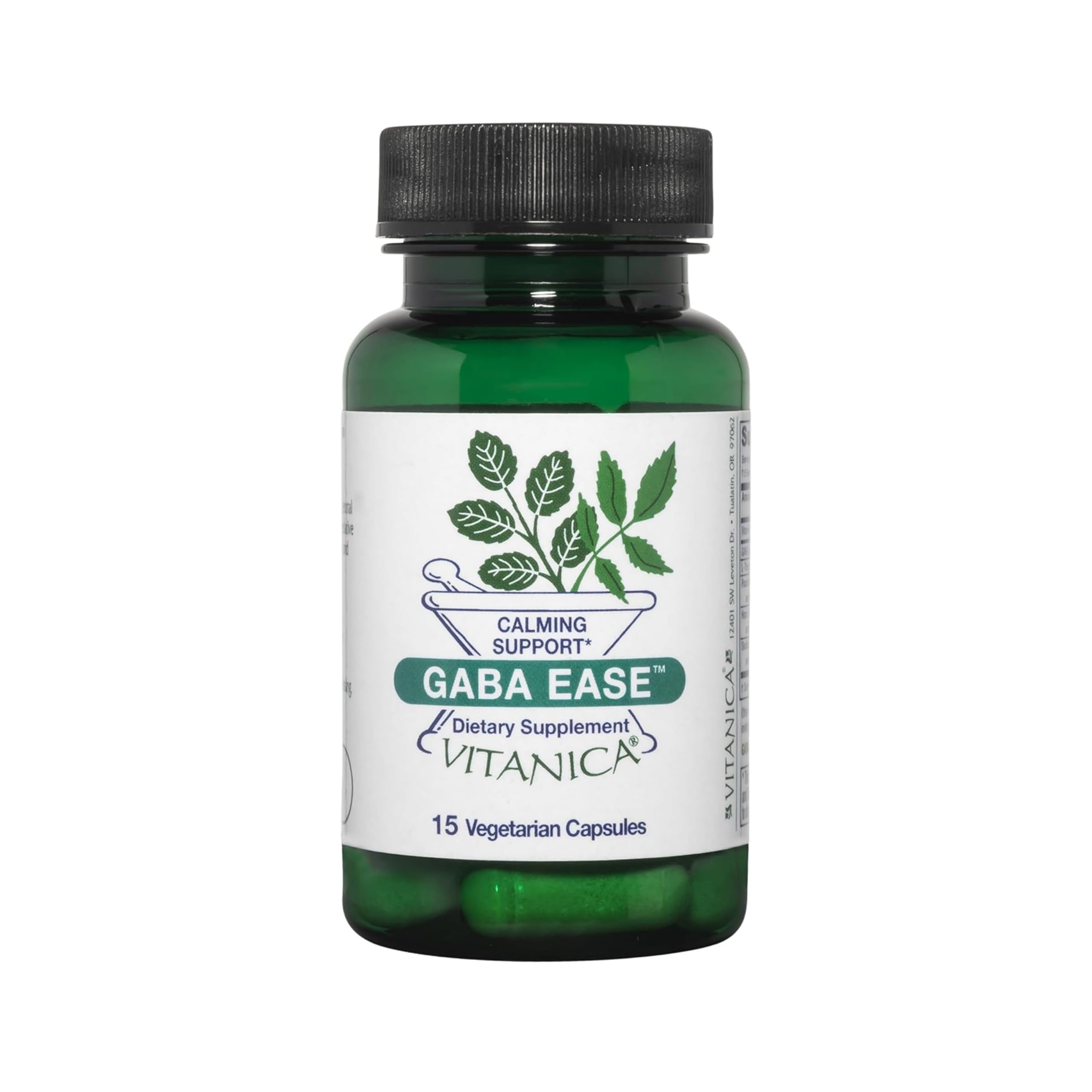 Vitanica GABA Ease - Relaxation Support Supplement with L-Theanine, GABA, & Vitamin B6 - Nervous System Support with Skullcap- Calm Support with Hops & Passion Flower - Vegan, Travel Size -15 Capsules VitanicaBuy Supplements Australia