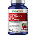 NusaPure Organic Tart Cherry 20:1 Extract, 1000 mg Equivalent to 20,000 mg 200 Veggie Caps (Vegan, Non-GMO) Bioperine NusaPureBuy Supplements Australia
