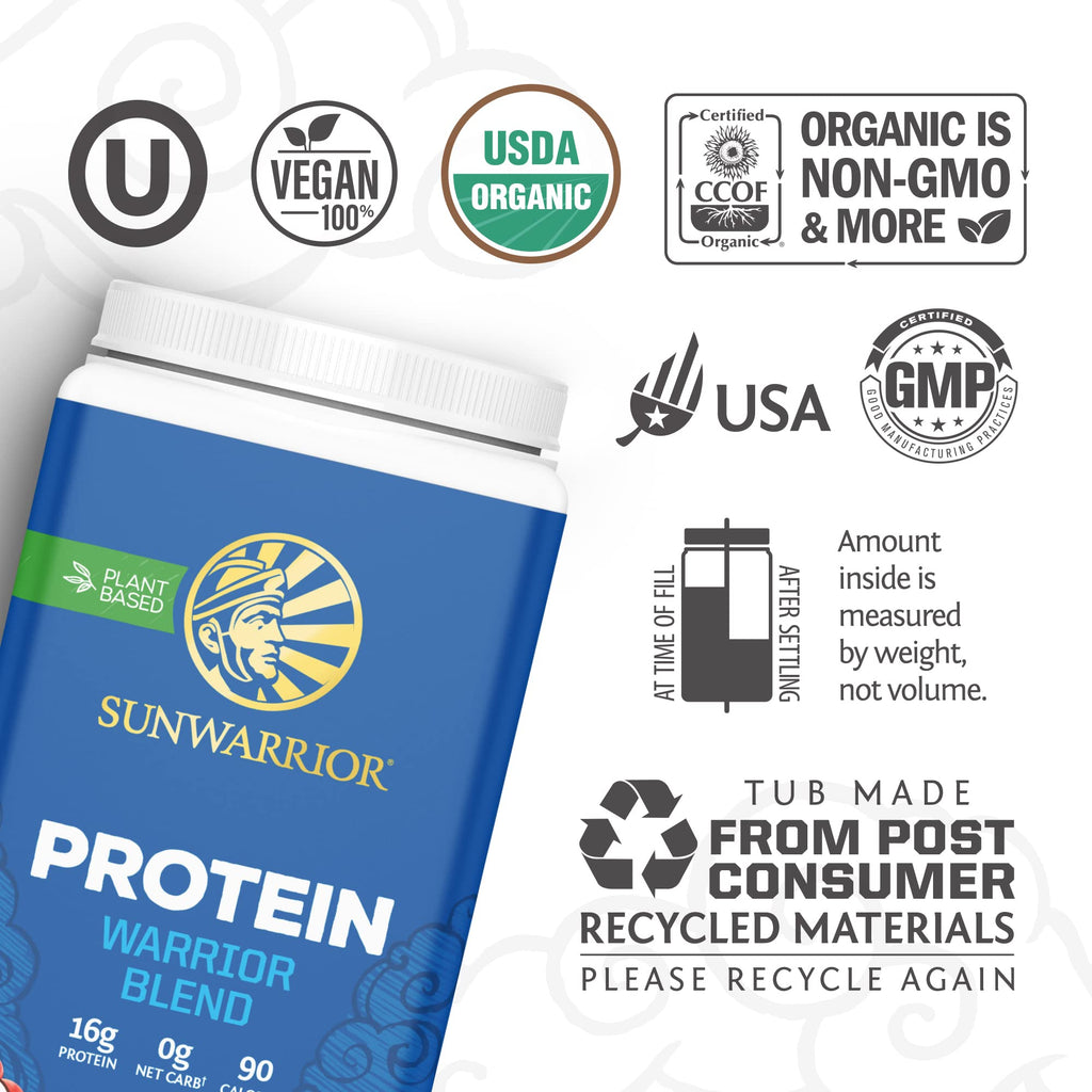 Vegan Protein Powder with BCAA | Organic Hemp Seed Protein Gluten Free Non-GMO SunwarriorBuy Supplements Australia