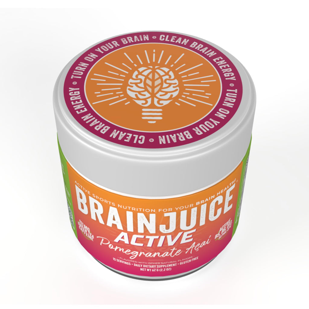 BrainJuice Nootropics Brain Support Supplement, Gluten Free Powder for Energy and Focus, Pre Workout w/Alpha GPC, Vitamin B & Organic Green Tea Extract Caffeine, Active Pomegranate Acai, 15 Servings BrainJuice buy supplements Au