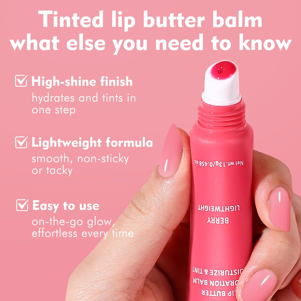 KIMUSE 6 Pcs Tinted Lip Butter Hydration Balm Set, 6 Flavored Shades Hydrating Plumping Gloss with Hyaluronic Acid & Vitamin E, Sheer Tint, Non-Sticky | Vegan Lip Care Makeup for Dry Lips & Daily KIMUSEBuy Supplements Australia