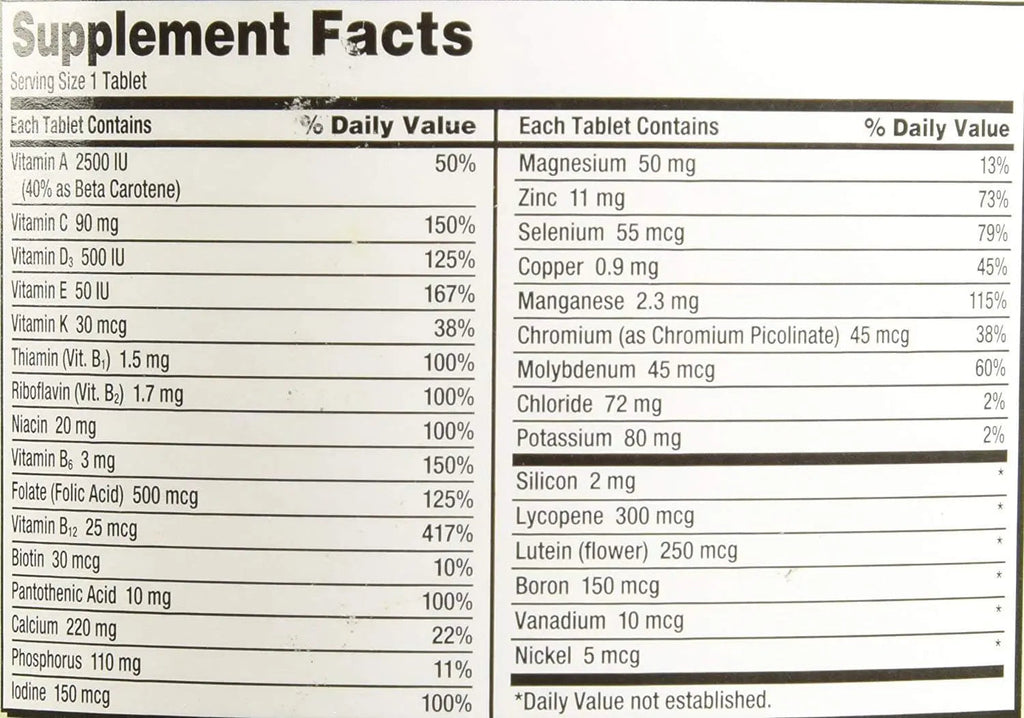 Kirkland Signature Adult 50+ Multi Vitamins & Minerals, 400 Tablets (2 Pack) KIRKLAND