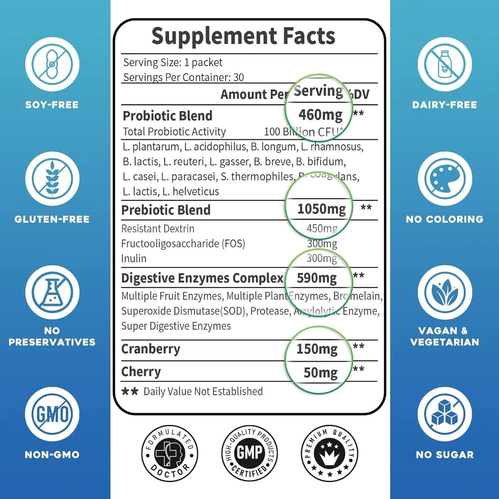 Probiotics for Women & Men - 100 Billion Plus Digestive Enzymes & Prebiotics, Highest Potency 3-in-1 Complete Probiotics for Digestive Health, Immune Support ZEBORA buy supplements Au