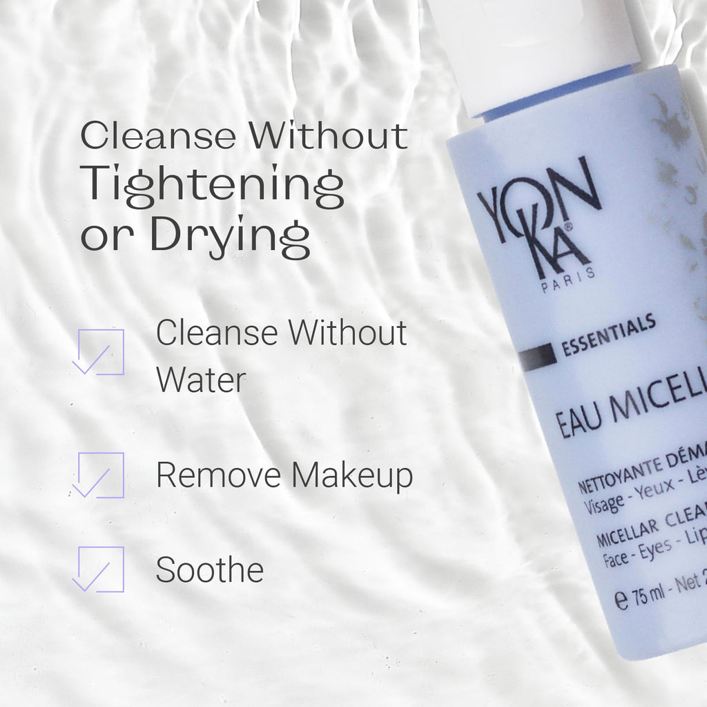 Yonka Eau Micellaire Travel Size | Micellar Water and Cleansing Makeup Remover | Gentle Face Wash with Rose and Chamomile to Remove Impurities and Hydrate | Paraben-Free | 2.53 fl oz YonkaBuy Supplements Australia