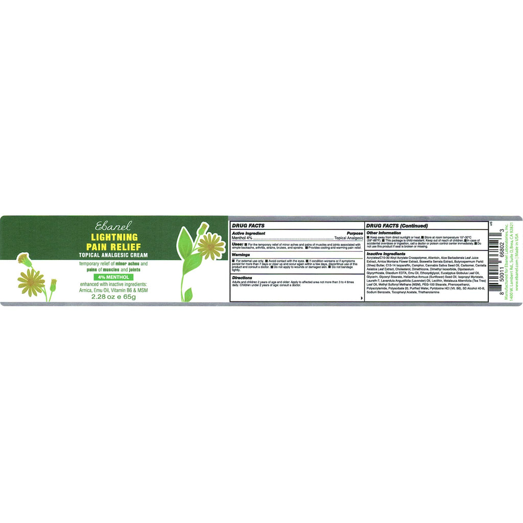 Ebanel Bundle of Pain Relief Cream Arnica Menthol 2 Oz, and Topical Numbing Cream 4 Oz Ebanel buy supplements Au