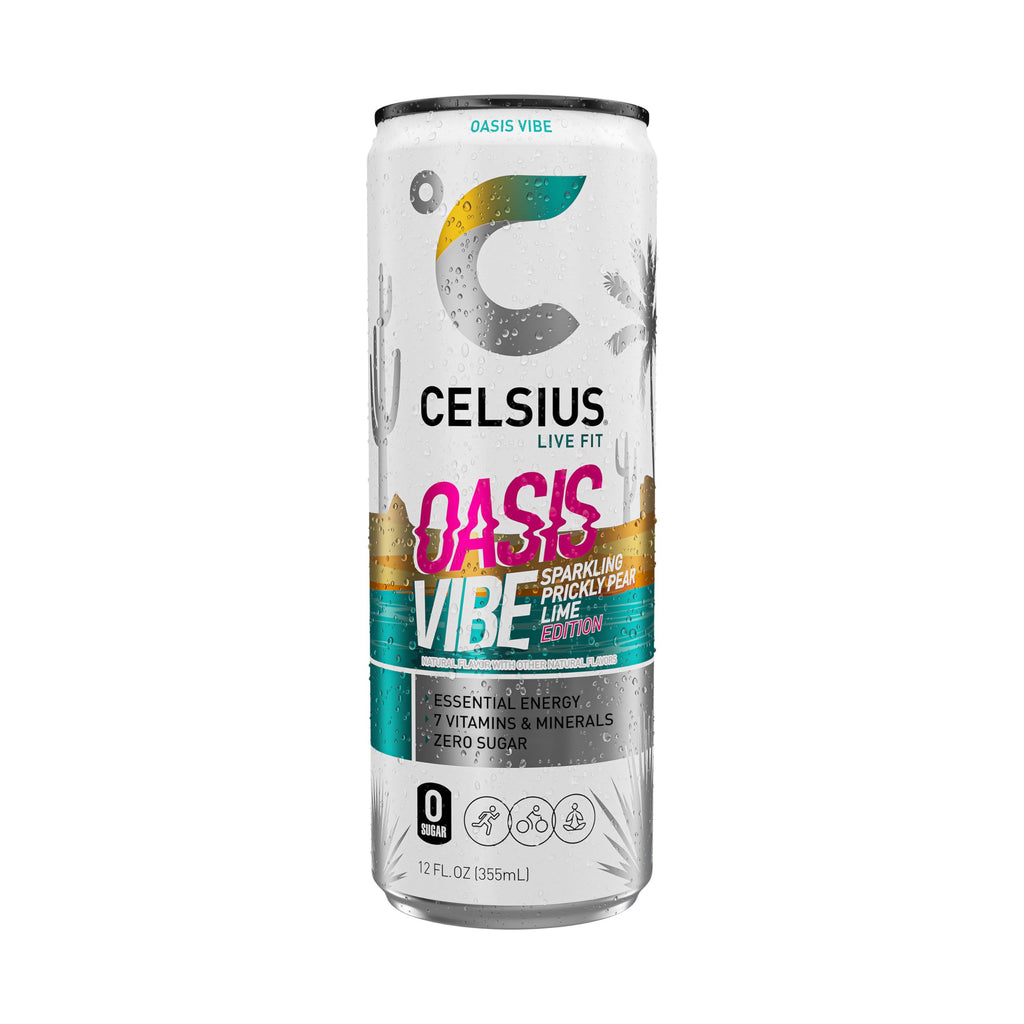 CELSIUS Sparkling Oasis Vibe, Functional Essential Energy Drink, 12 Fl Oz (Pack of 12) CELSIUSBuy Supplements Australia