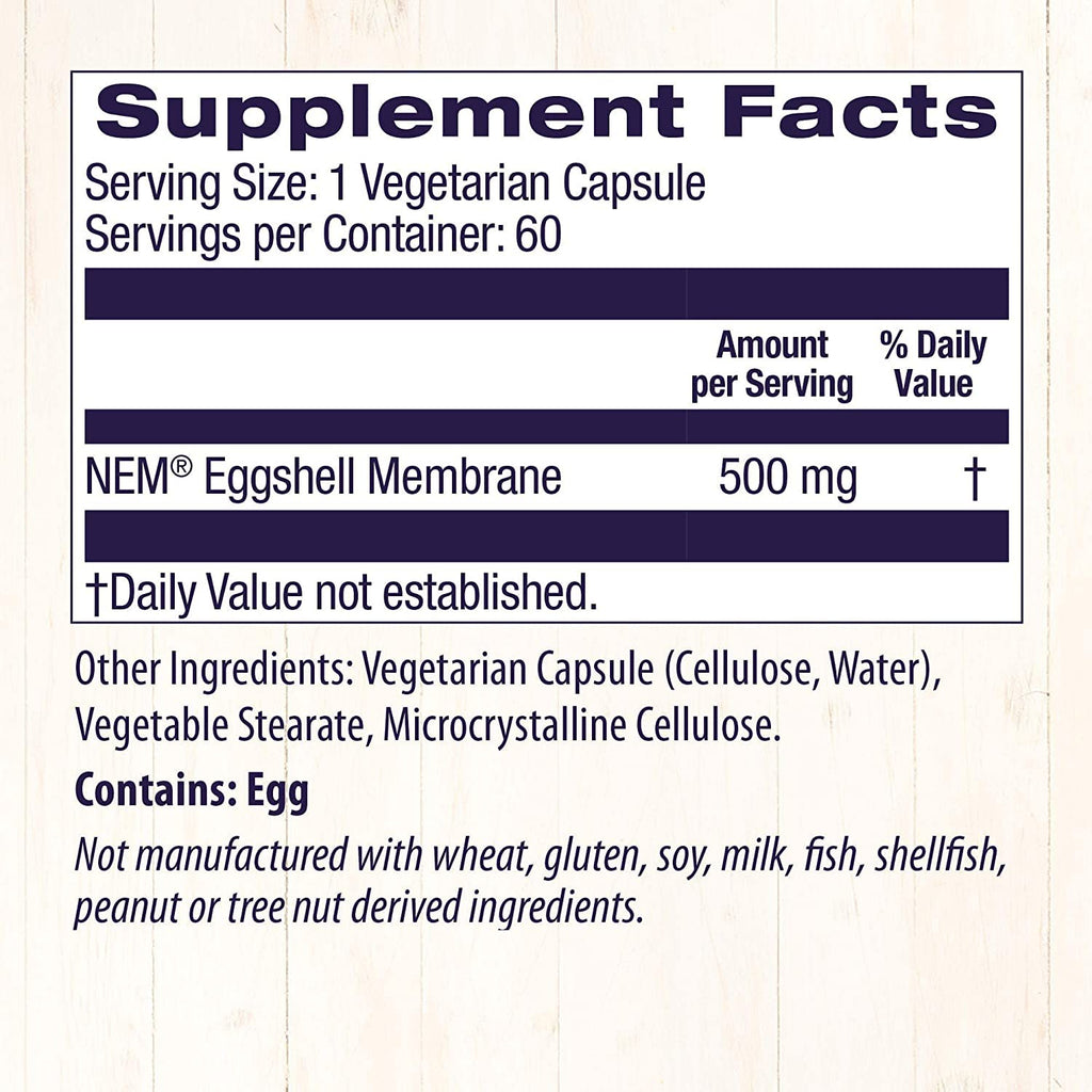 Healthy Origins Eggshell Membrane (NEM), 500 mg - Natural Collagen and Joint Support Healthy OriginsBuy Supplements Australia