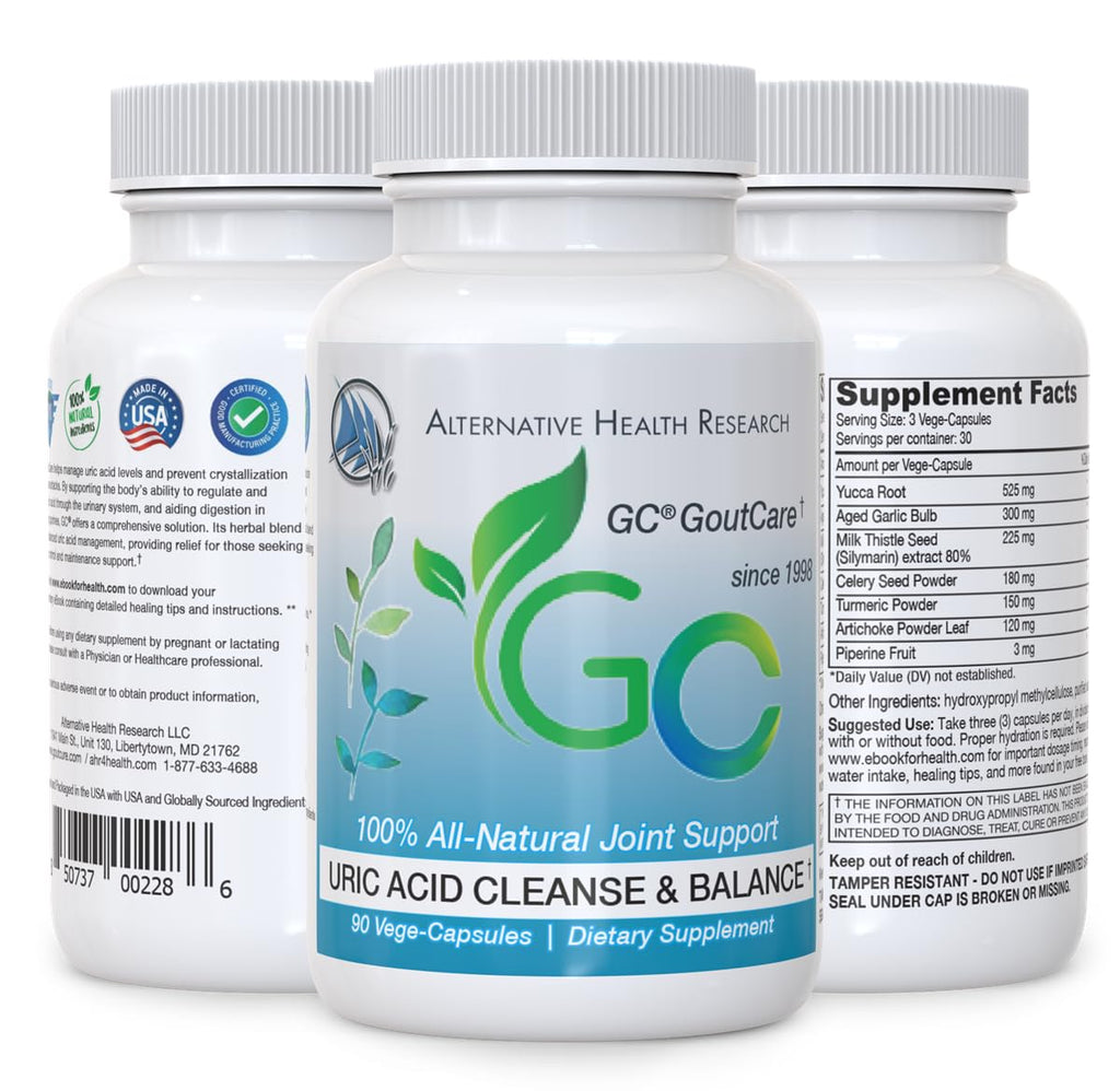 GC® GoutCare: Uric Acid Control | Uric Acid Prevention | Joint Health Supplement | Joint Relief | with Turmeric, Celery Seed Extract, Milk Thistle and More | 90 Capsules per Bottle | Non-GMO Alternative Health Research LLCBuy Supplements Australia
