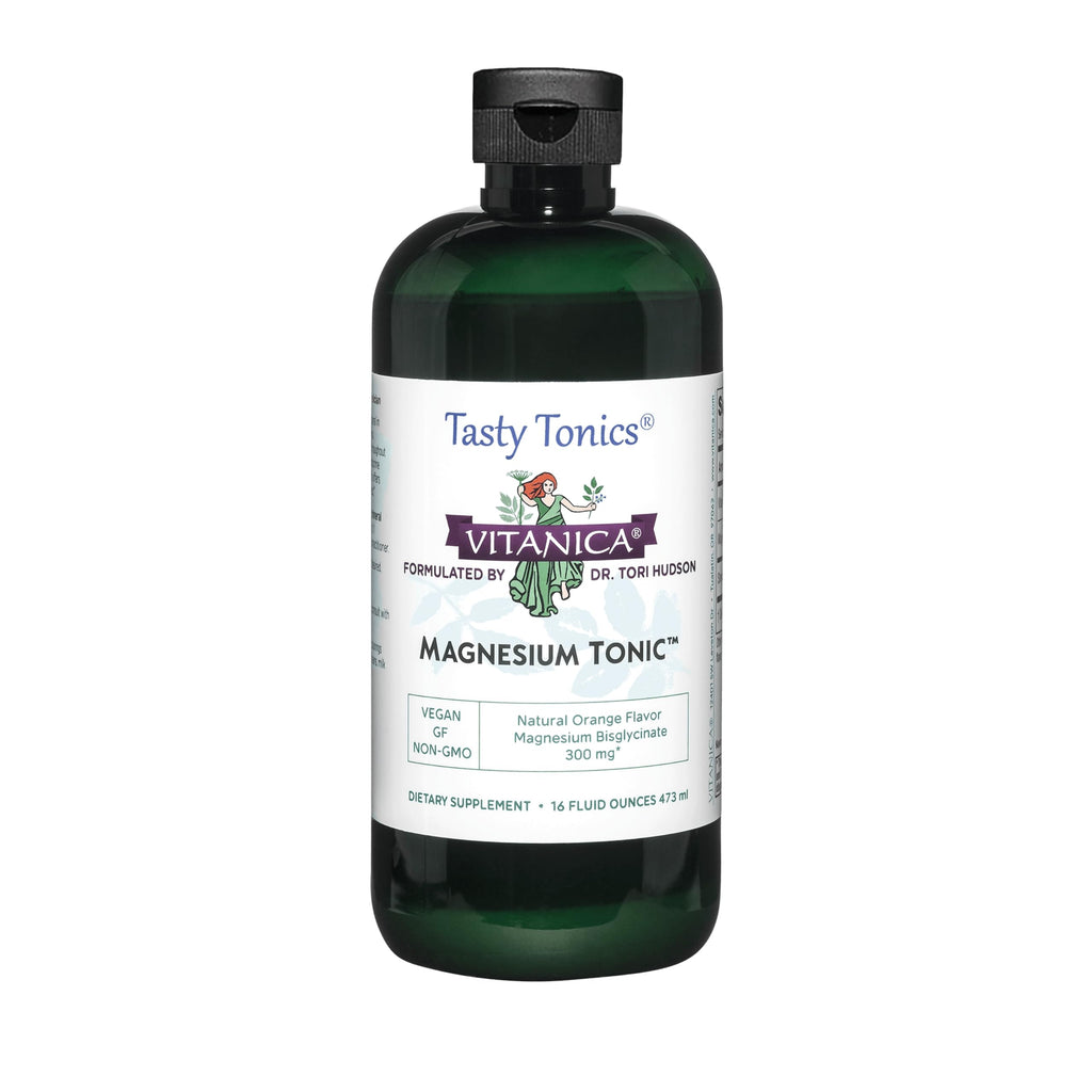 Vitanica Magnesium Tonic, Liquid Magnesium Bisglycinate Chelate 300 mg with Vitamin B6, Dr Formulated Supplement, Orange Flavor, Vegan, Gluten Free and Non-GMO,16 fl oz VitanicaBuy Supplements Australia