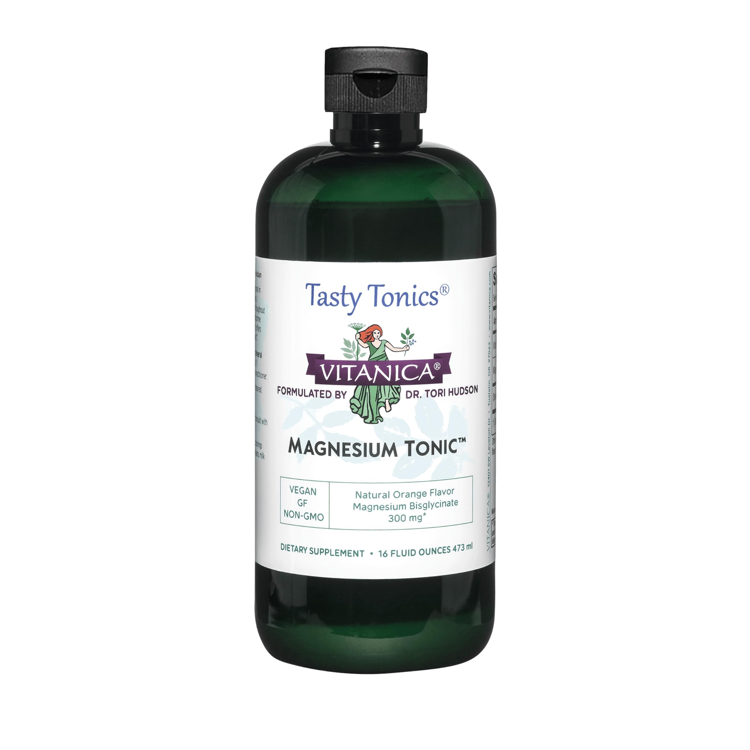Vitanica Magnesium Tonic, Liquid Magnesium Bisglycinate Chelate 300 mg with Vitamin B6, Dr Formulated Supplement, Orange Flavor, Vegan, Gluten Free and Non-GMO,16 fl oz VitanicaBuy Supplements Australia