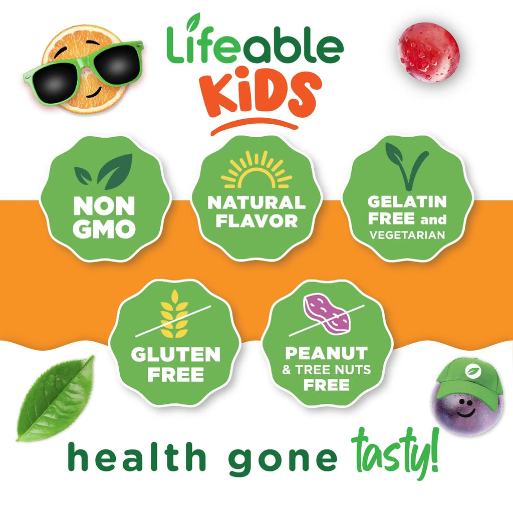 Lifeable Kids Multivitamin with Iron Gummies | Great Tasting Vitamins for Kids | Vegetarian Non-GMO Childrens Multivitamin | 90 Gummies LifeableBuy Supplements Australia