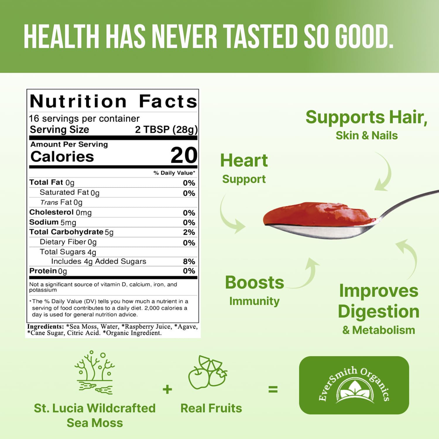 EverSmith Organics - Wildcrafted Irish Sea Moss Gel | Made in USA | Rich in Vitamins EverSmith OrganicsBuy Supplements Australia