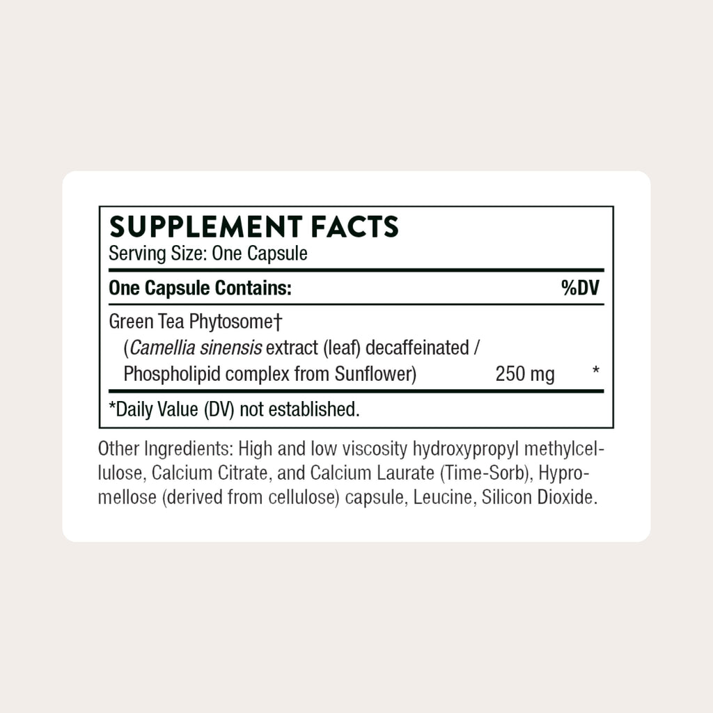 THORNE - Green Tea Phytosome - Provides Antioxidant Support, Liver Protection & Thermogenesis and Metabolic Benefits* - Caffeine-Free - Third-Party Certified - Gluten, Dairy & Soy-Free - 60 Capsules THORNE buy supplements Au