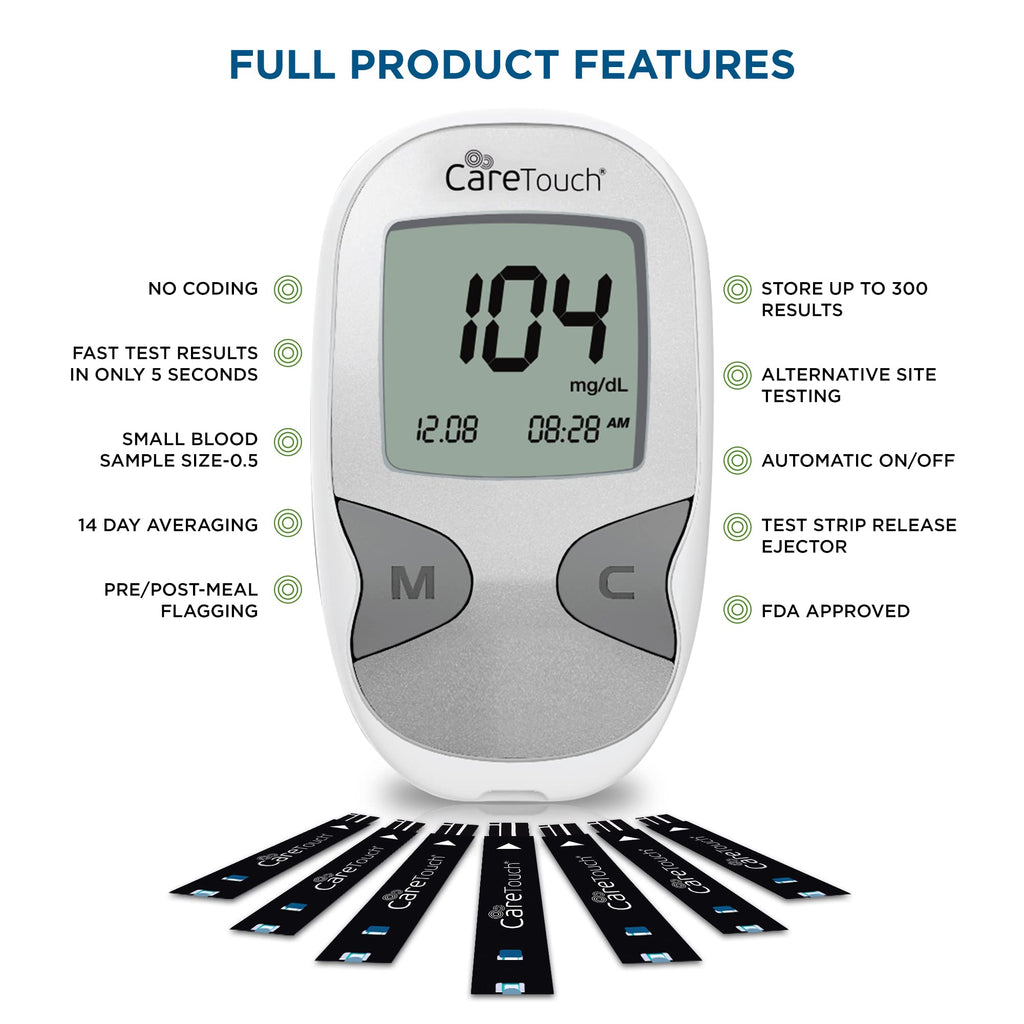 Care Touch Blood Glucose Meter Kit - Diabetes Testing Kit with Glucometer Care TouchBuy Supplements Australia