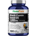 NusaPure Black Seed Oil 1,000 mg per Serving 180 Softgel Capsules (Non-GMO, Vegetarian & Vegan) Cold-Pressed Virgin Nigella Sativa. Hexane Free NusaPureBuy Supplements Australia