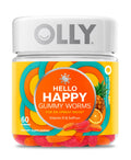 OLLY Hello Happy Gummy Worms, Mood Support Gummies For Adults,* Saffron Extract, Vitamin D, Tropical Zing Flavored, 30 Day Supply - 60 Count OLLY buy supplements Au