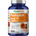 NusaPure Pumpkin Seed Oil 1000mg 200 Softgel Capsules (Non-GMO, Soyfree) Naturally Occurring Phytosterols NusaPureBuy Supplements Australia