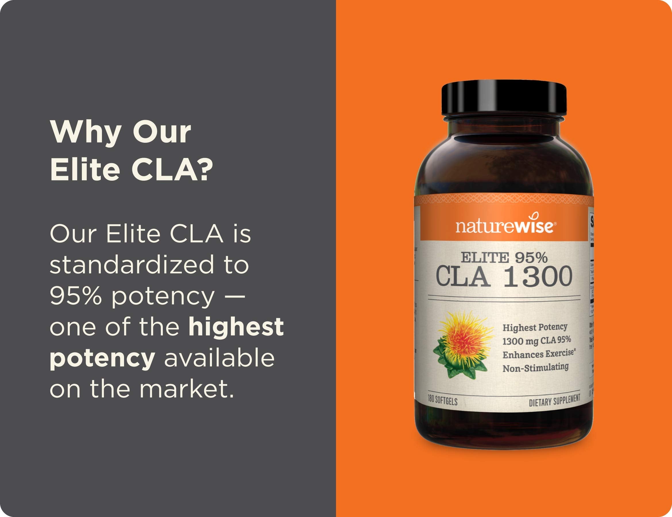 NatureWise Elite CLA 1300 Maximum Potency, 95% CLA Safflower Oil Workout Supplement NatureWiseBuy Supplements Australia
