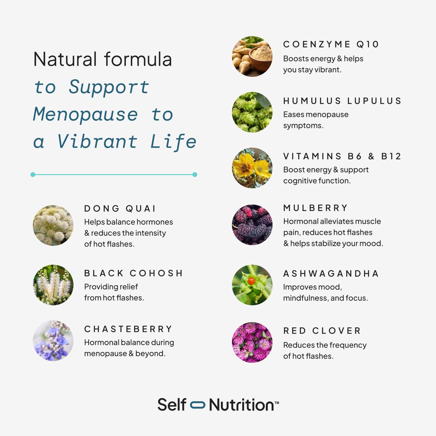 SELF NUTRITION Menopause Support for Women -All-Natural, Hormone-Free Perimenopause & Menopause Support. Unique Blend for Hot Flashes, Mood, Energy, Sleep & More. Vegan, Gluten-Free, 60 Capsules. SELF NUTRITIONBuy Supplements Australia