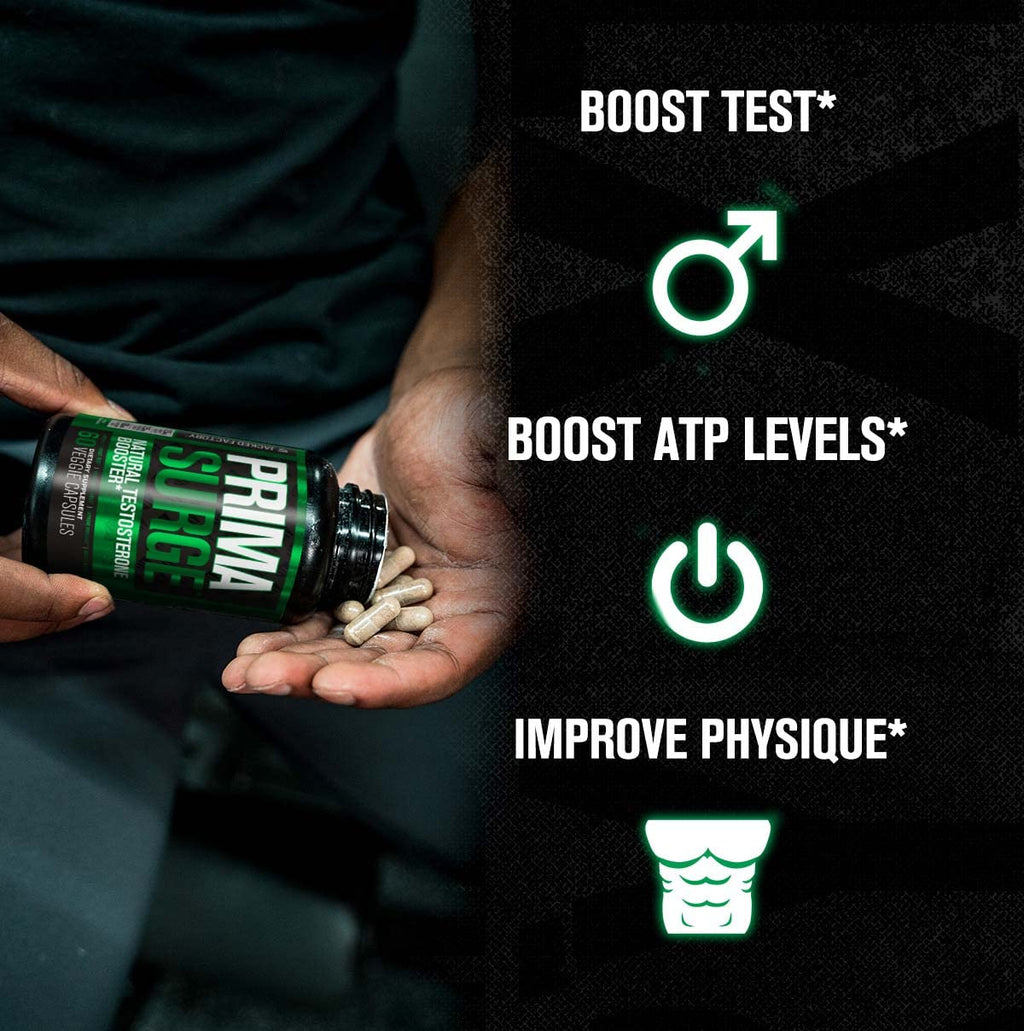 Jacked Factory Androsurge Estrogen Blocker for Men + Primasurge Testosterone Booster for Men + N.O. XT Nitric Oxide Booster + Build XT Muscle Builder