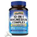 Vitalibre 10-IN-1 Magnesium Complex supplement bottle with blue label on a white background