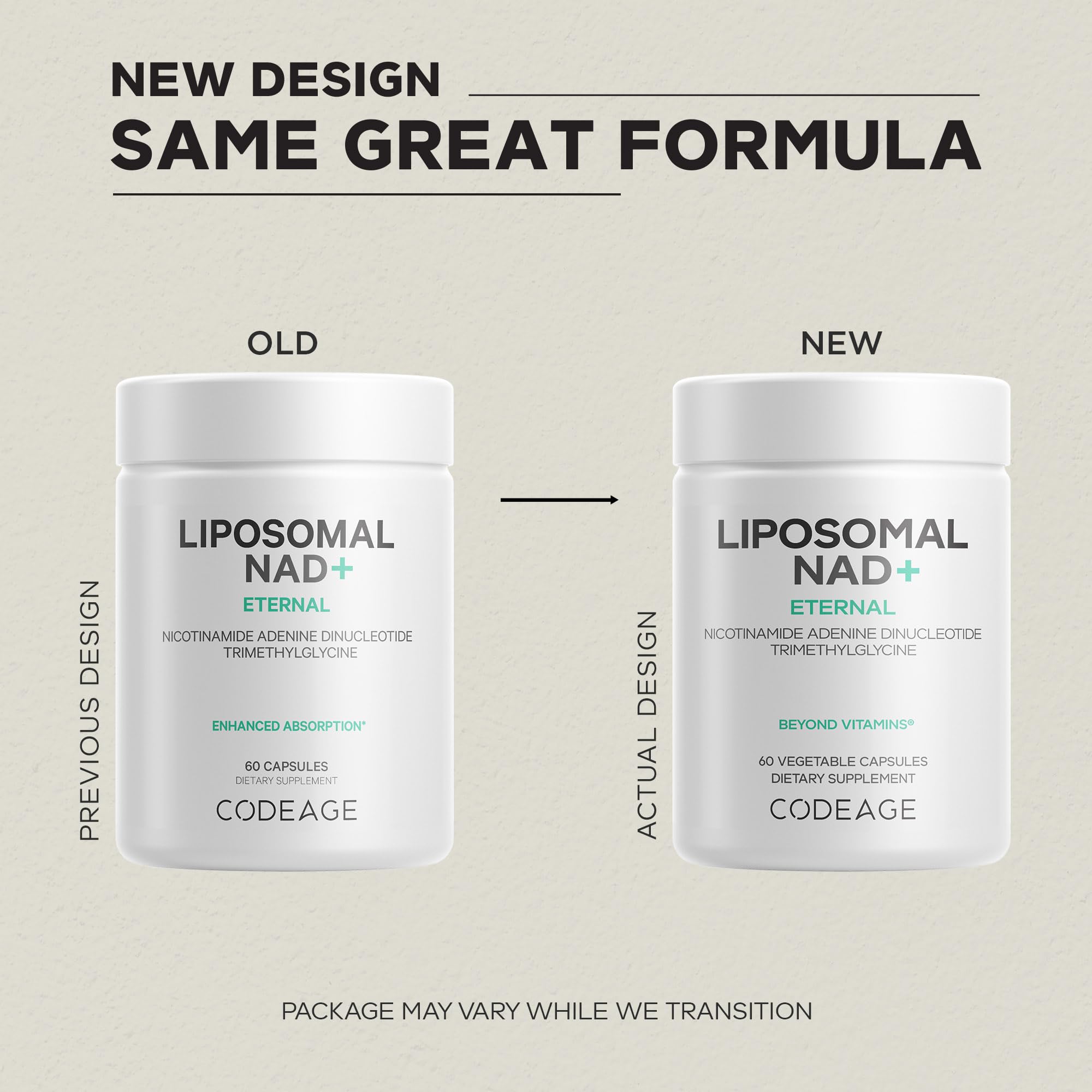 Codeage Liposomal NAD+ Supplement - NAD Nicotinamide Adenine Dinucleotide Coenzyme Pills - 500 mg NAD+ Per Serving & Betaine Anhydrous - Liposomal Delivery - Vegan, Non-GMO, Gluten-Free - 60 Capsules CodeageBuy Supplements Australia