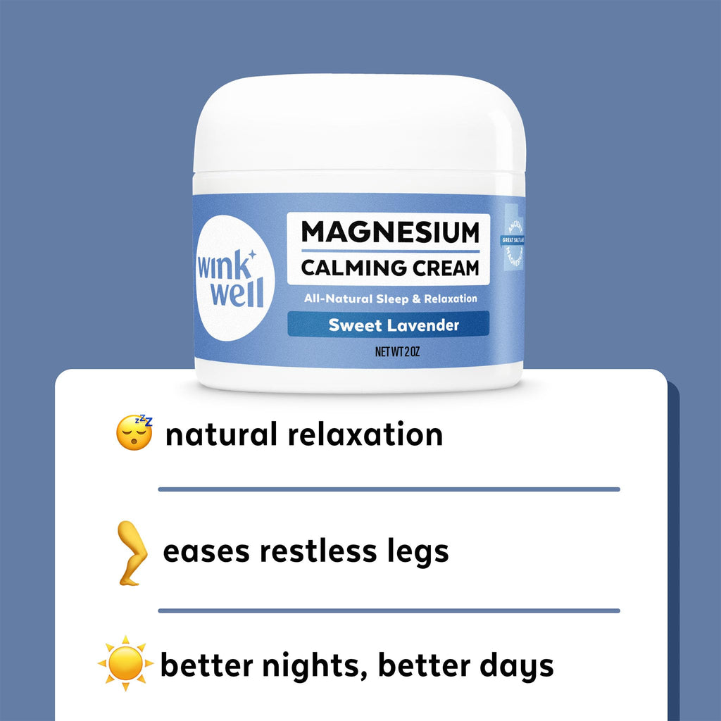 Wink Well Magnesium Calming Muscle and Joint Cream for Nighttime Relaxation Wink NaturalsBuy Supplements Australia