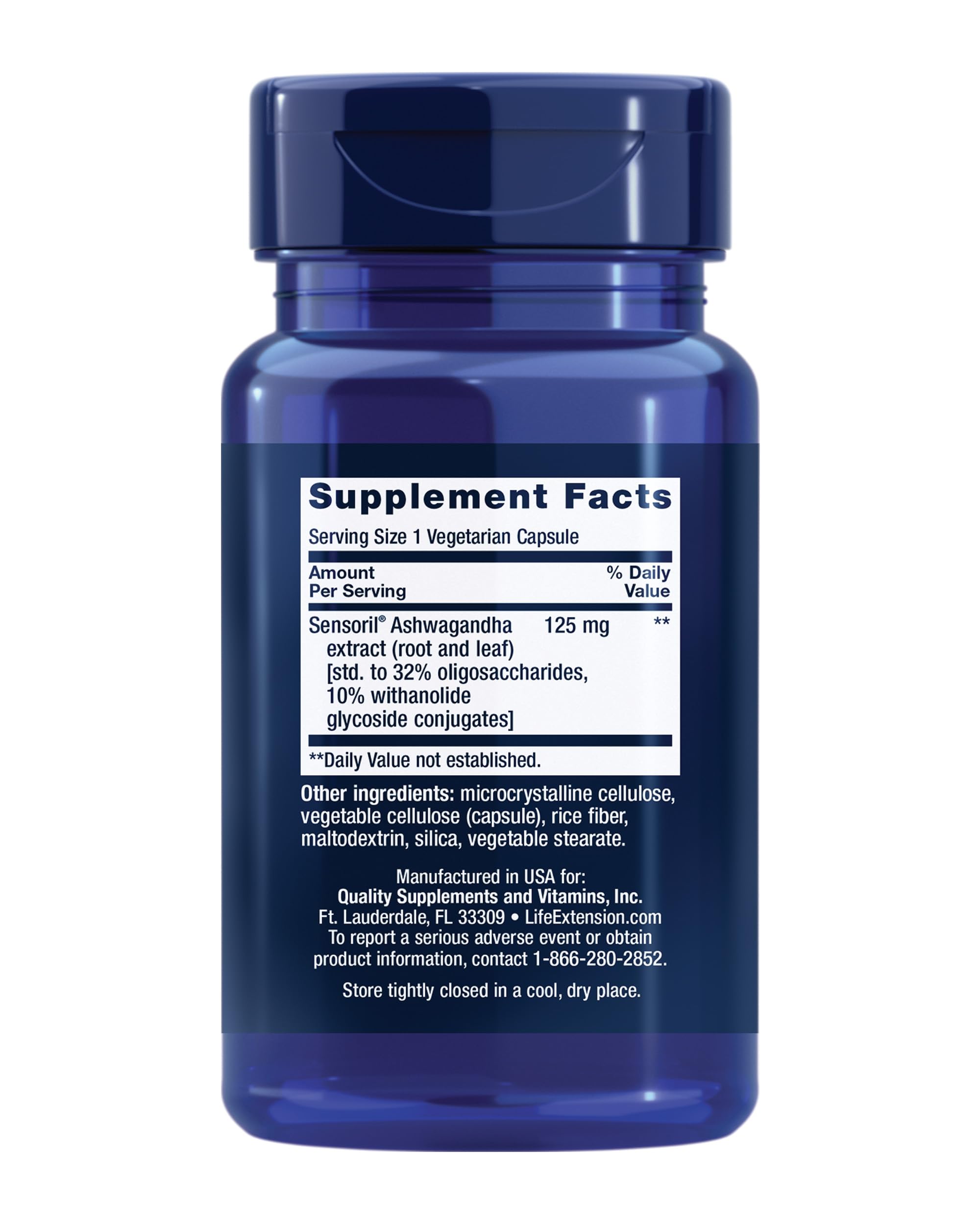 Life Extension Optimized Ashwagandha - Stress Management Supplement for a Healthy Stress Response, Focus, Memory, Stress Relief - Vegetarian, Gluten-Free, Non-GMO, 60 Capsules Life ExtensionBuy Supplements Australia