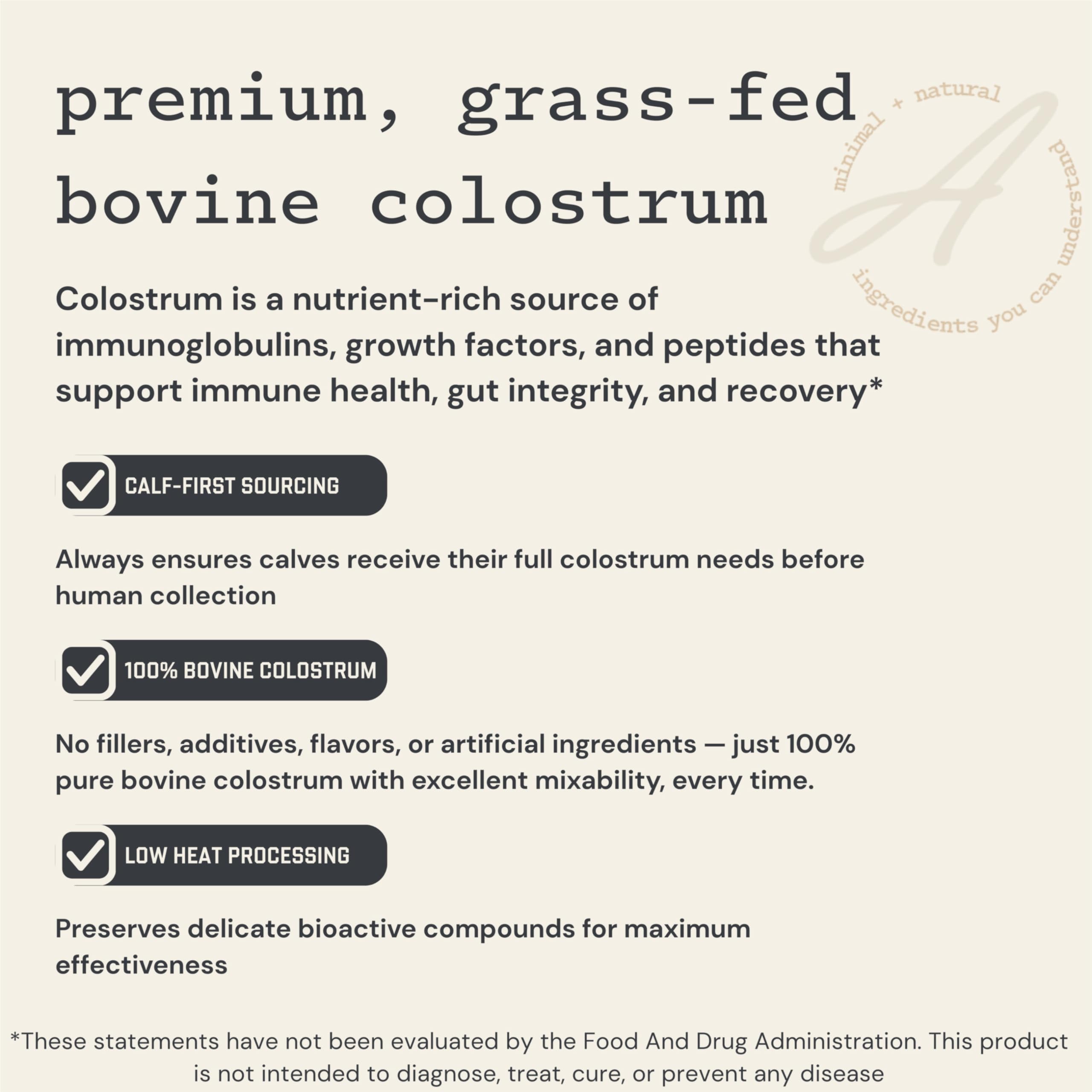 Anea Colostrum - Unflavored | Rich in Immunoglobulins & Lactoferrin | Supports Gut Health, Immunity & Recovery | Calf-First Promise | Made in USA | Made in GMP Facility Anea NutritionBuy Supplements Australia