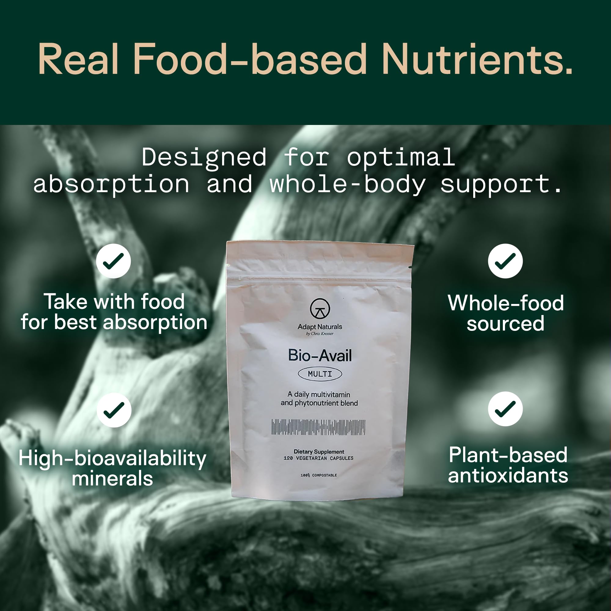 Adapt Naturals Multivitamin for Women & Men, Bioavailable Easy-to-Absorb Multivitamin Daily Supplement with Biotin, Niacin, Vitamin A, B, C, D, E, K1, Zinc, Magnesium - Immune Support - 30 Day Supply ADAPT NATURALS BY CHRIS KRESSERBuy Supplements Australia