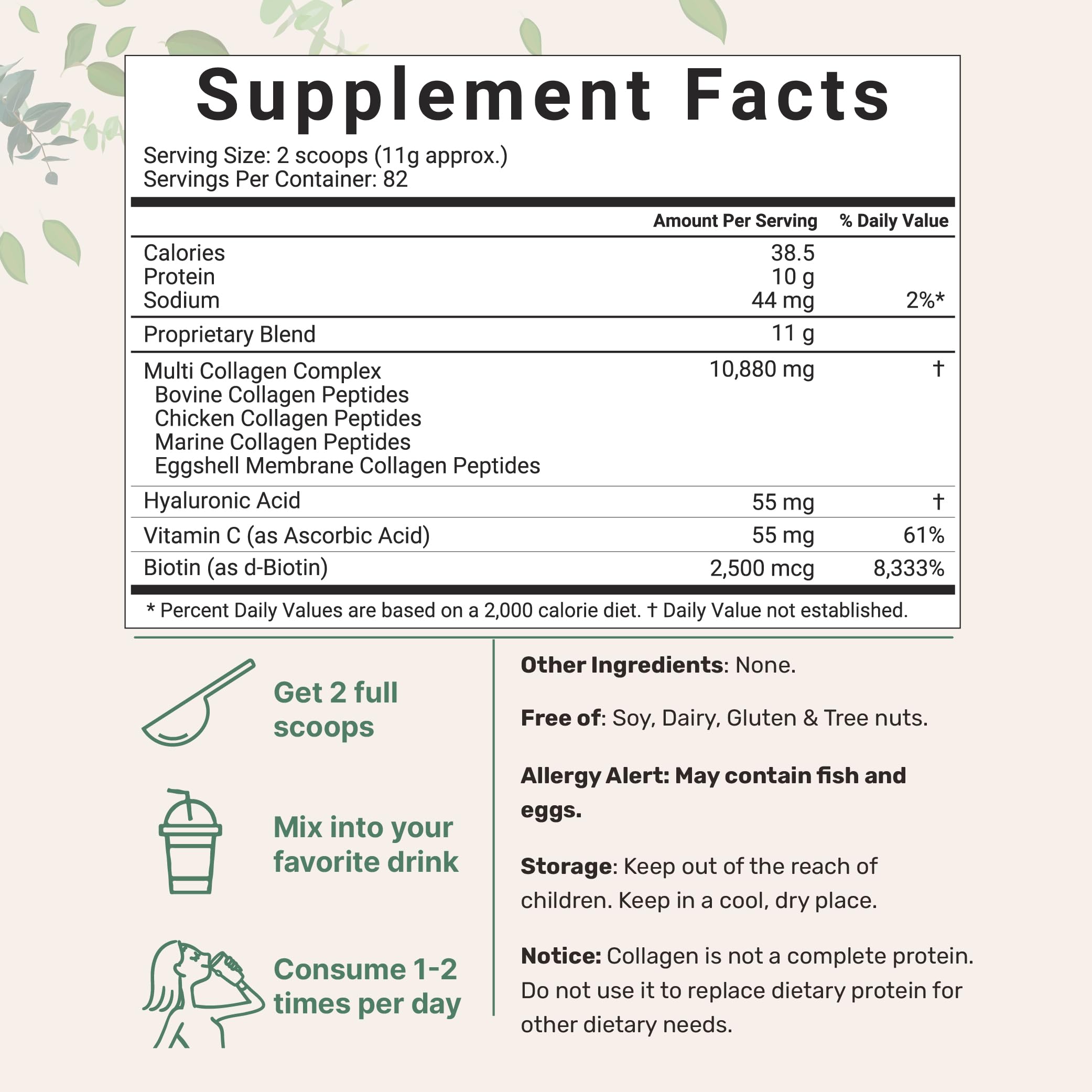 Micro Ingredients Multi Collagen Protein Powder, 2 Pounds – Type I,II,III,V,X with Biotin Micro IngredientsBuy Supplements Australia