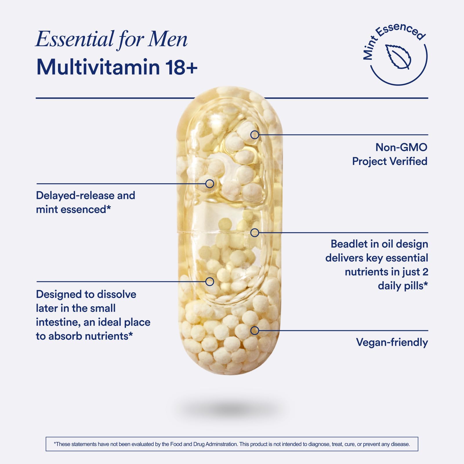 Ritual Men’s 18+ Daily Multivitamin - Key Essential Vitamins and Minerals to Support Energy, Muscle, Heart, Brain Health* - Including Zinc, D3, B12, A, K2