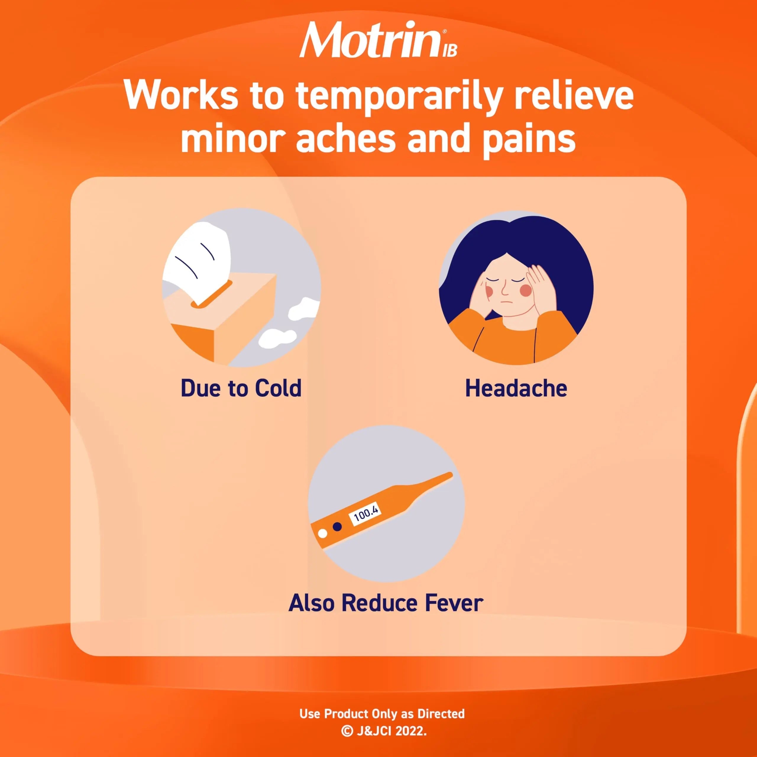 Motrin IB, Ibuprofen 200mg Tablets, Pain Reliever & Fever Reducer for Muscular Aches, Headache, Backache, Menstrual Cramps & Minor Arthritis Pain, NSAID, 100 Ct MotrinBuy Supplements Australia