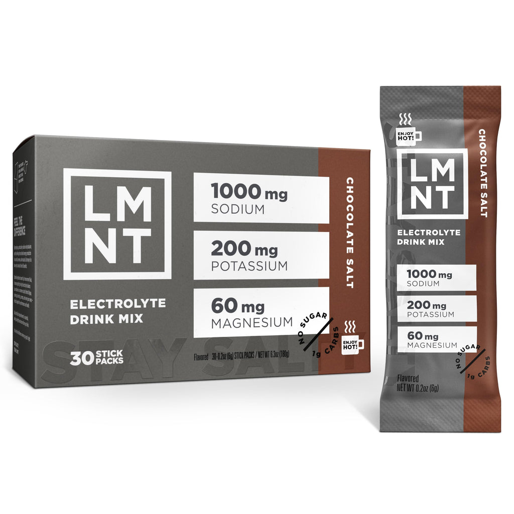 LMNT Zero Sugar Hot Chocolate or Coffee Mixer - Chocolate Salt | Drink Mix | 30-Count