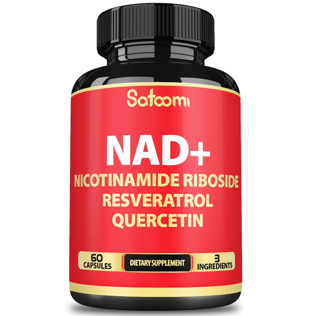 Supplement bottle with red label featuring ingredients on a white background