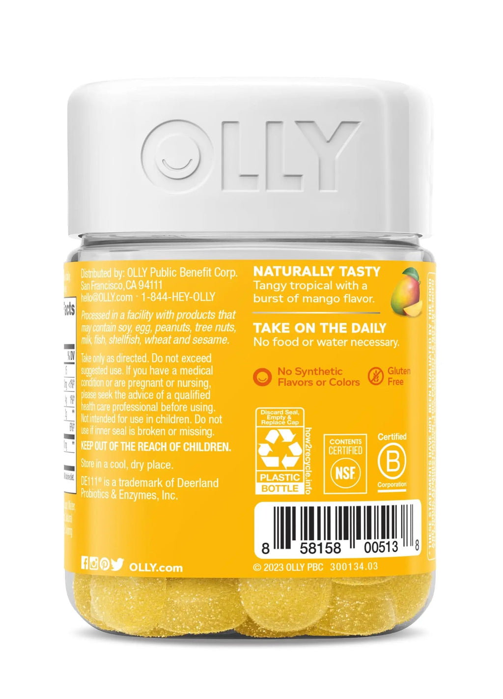 OLLY Probiotic Gummy, Immune and Digestive Support, 1 Billion CFUs, Chewable Probiotic Supplement, Mango, 25 Day Supply - 50 Count OLLYBuy Supplements Australia