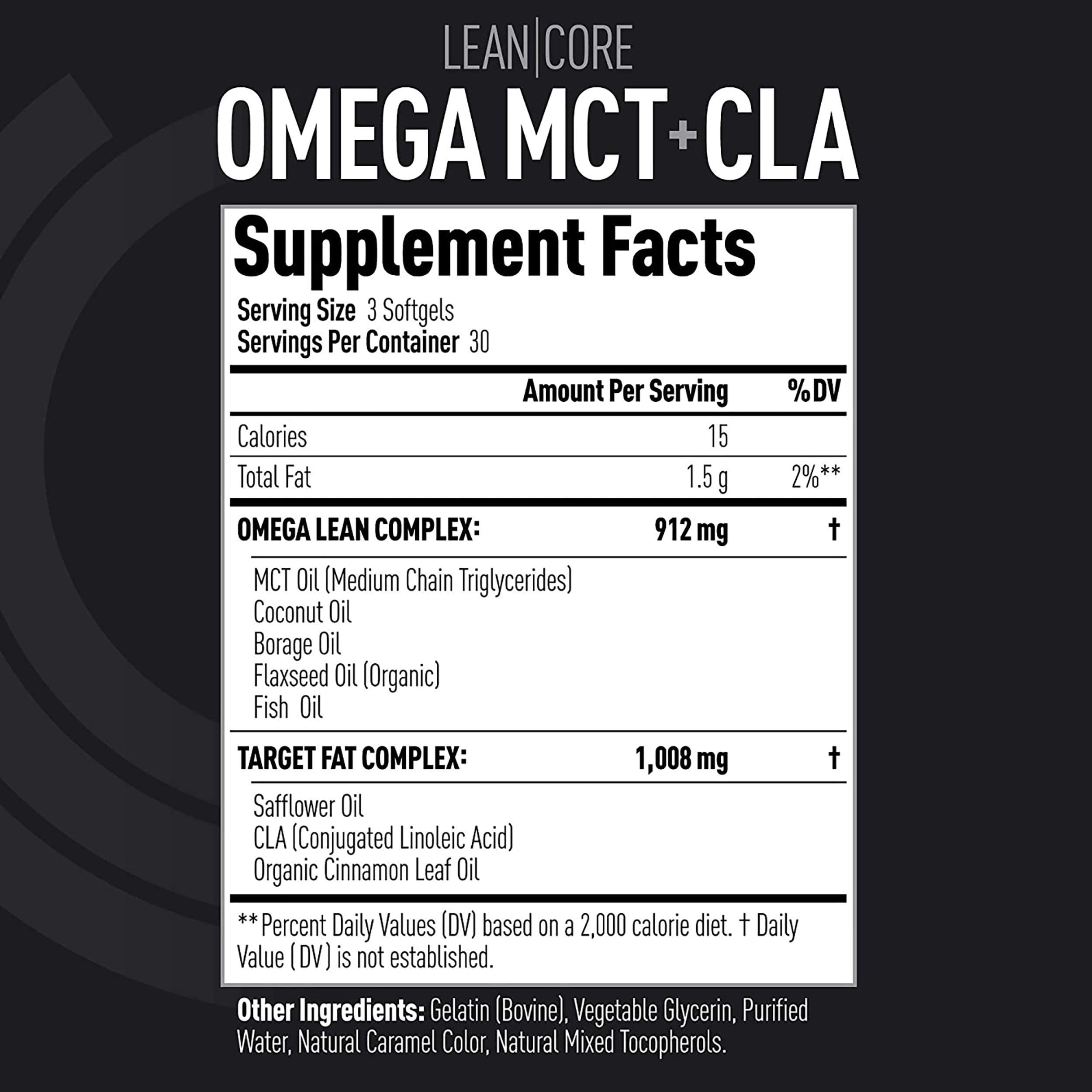 Lean CORE Omega MCT + CLA - Stimulant Free Health Formula, Lean Muscle & Toned (CORE)ACTIVEBuy Supplements Australia