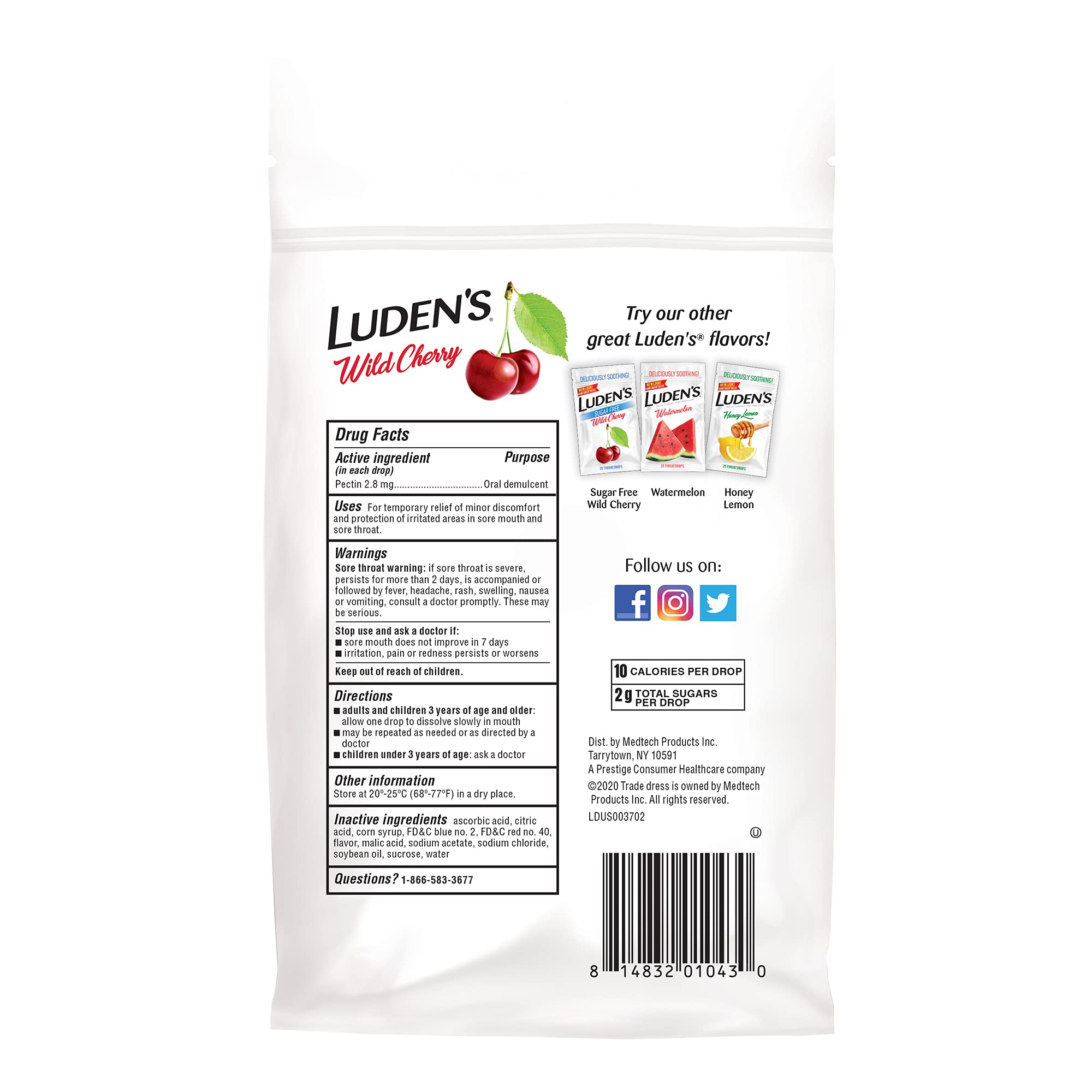 Luden's Sore Throat Relief Lozenges for Minor Everyday Irritation & Dry Mouth, Wild Cherry Flavored Drops, 30 Count Luden's buy supplements Au