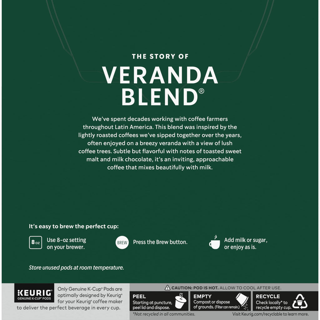 Starbucks Veranda Blend Coffee K-Cups,4/24 Pack-96 K-Cups StarbucksBuy Supplements Australia