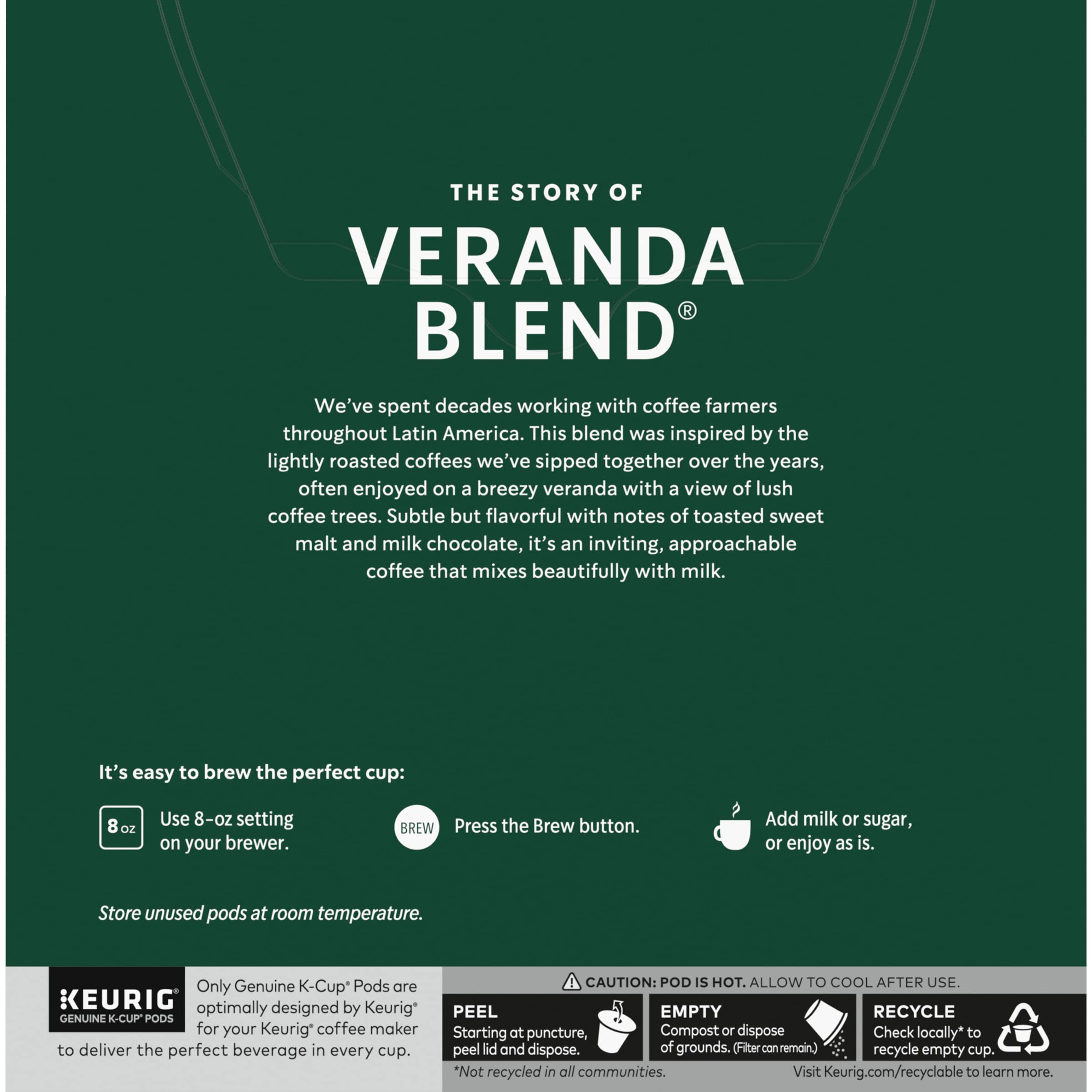 Starbucks Veranda Blend Coffee K-Cups,4/24 Pack-96 K-Cups StarbucksBuy Supplements Australia
