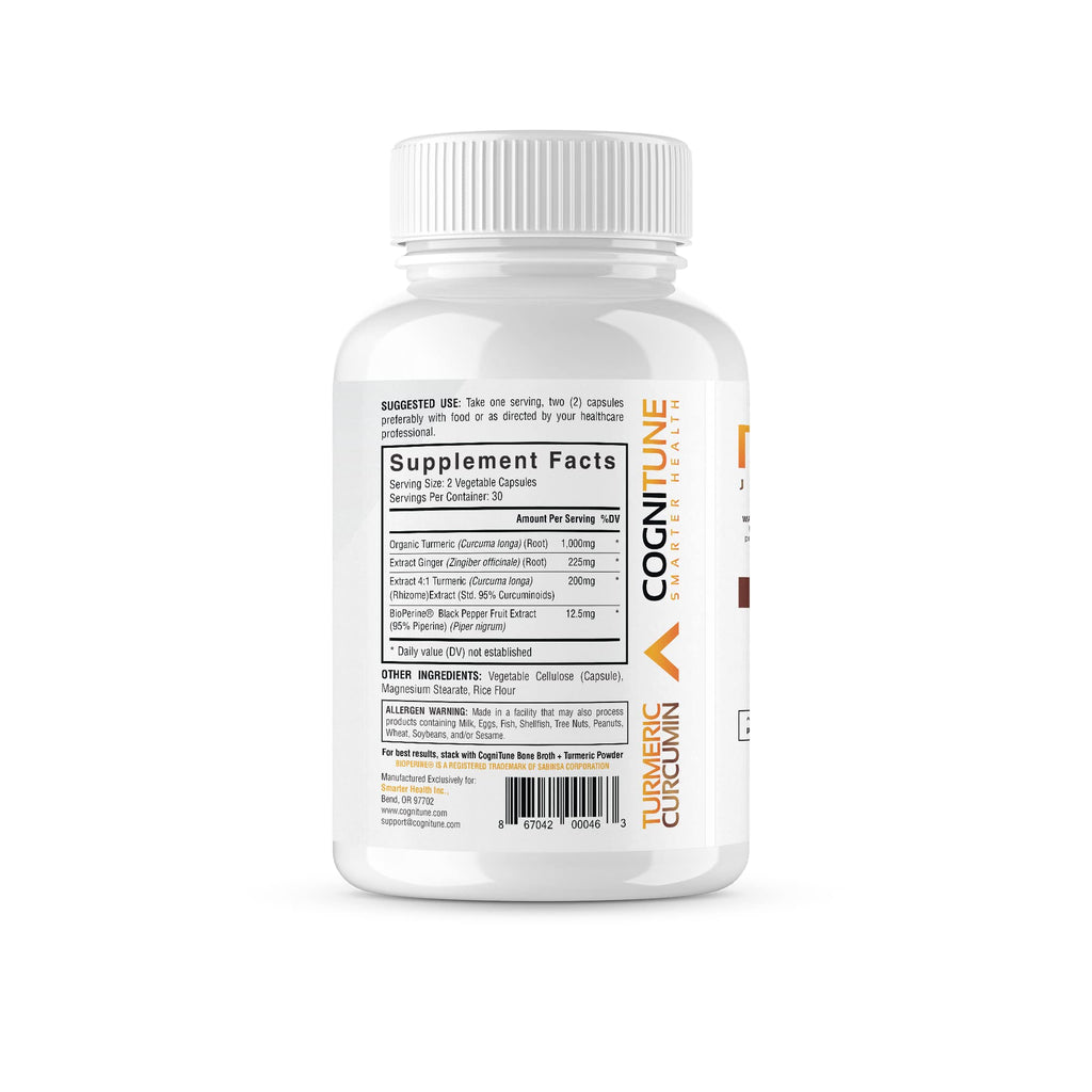 Organic Turmeric & Ginger Capsules - Turmeric Curcumin with Ginger & BioPerine, 95% Curcuminoids - Joint, Digestion, Immunity Support, Black Pepper Extract for Increased Absorption CogniTuneBuy Supplements Australia
