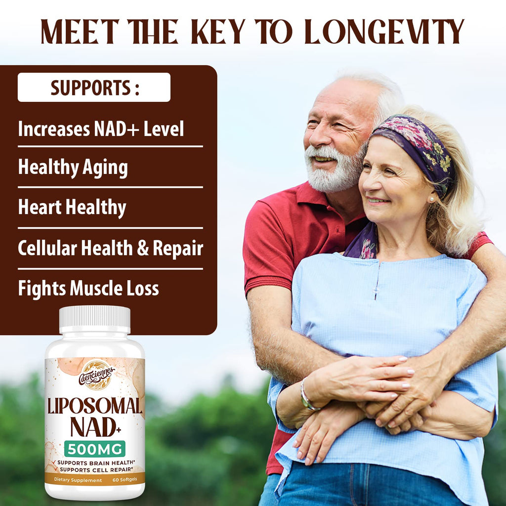 Liposomal NAD+ 500 MG Supplement, True NAD Plus Supplement, Superior Absorption, Boost NAD+ More Efficient Than Nicotinamide Riboside for Cellular Energy, Healthy Aging, 120 Serving CaenciennesBuy Supplements Australia