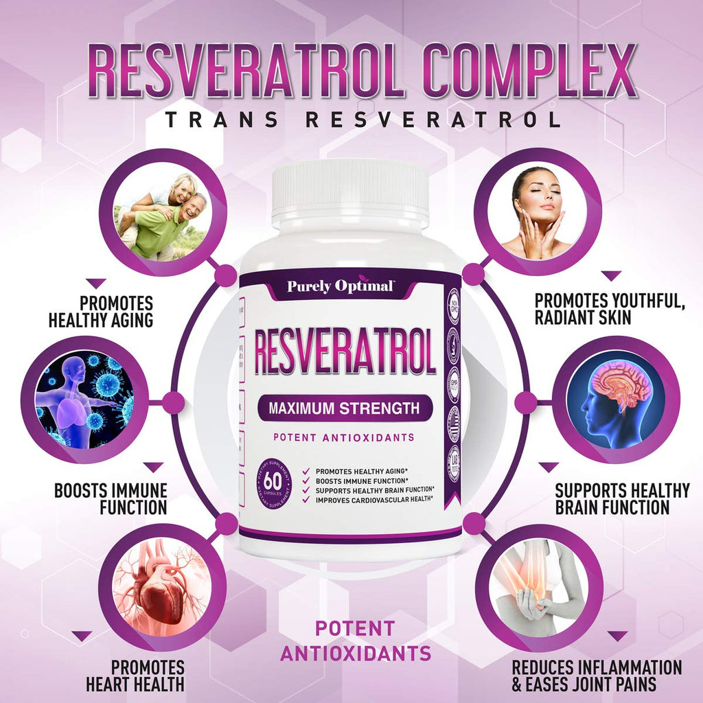 Premium Resveratrol Supplement 1500mg - Max Strength, Trans Resveratrol Capsules Purely OptimalBuy Supplements Australia