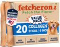FETCHERONI 6" Collagen Sticks for Dogs – Low Odor Long-Lasting Bully Stick & Rawhide Alternative, Single Ingredient Beef Bone, High Protein Dental Treat, Vet Approved, Improves Joint Health – 20 Pack FETCHERONIBuy Supplements Australia