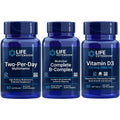 Life Extension Two-Per-Day Multivitamin, 60 capsules | BioActive Complete B-Complex, 60 capsules | Vitamin D3 125 mcg (5000 IU), 60 softgels | Bone & immune health, energy and metabolism support Life ExtensionBuy Supplements Australia