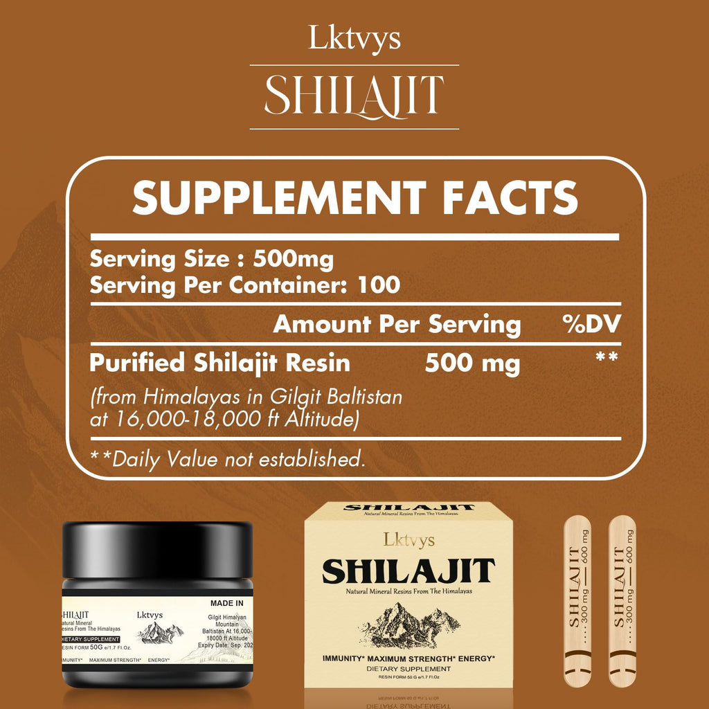 Shilajit Pure Himalayan Organic - Pure Original Shilajit, 50g(Large Volume), Enriched LktvysBuy Supplements Australia