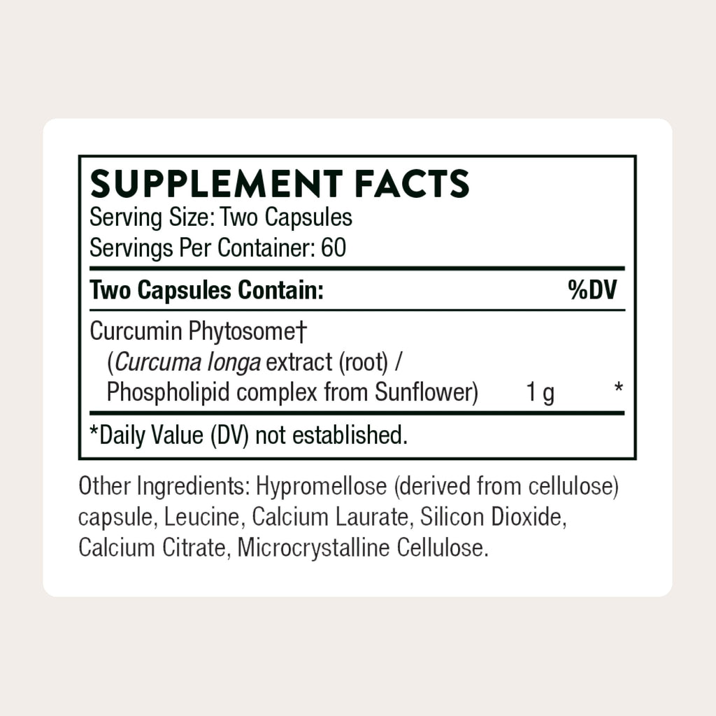 THORNE - Curcumin Phytosome 1000 mg (Meriva) - Clinically Studied, High Absorption - Supports Healthy Inflammatory Response in Joints, Muscles, GI Tract, Liver, Brain & Nerves* - 60 Servings THORNEBuy Supplements Australia
