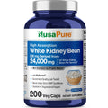 NusaPure White Kidney Beans 30:1 Extract, 800 mg Equivalent to 24,000 mg 200 Vegan Capsules - Bioperine - (Vegan, Non-GMO) NusaPureBuy Supplements Australia