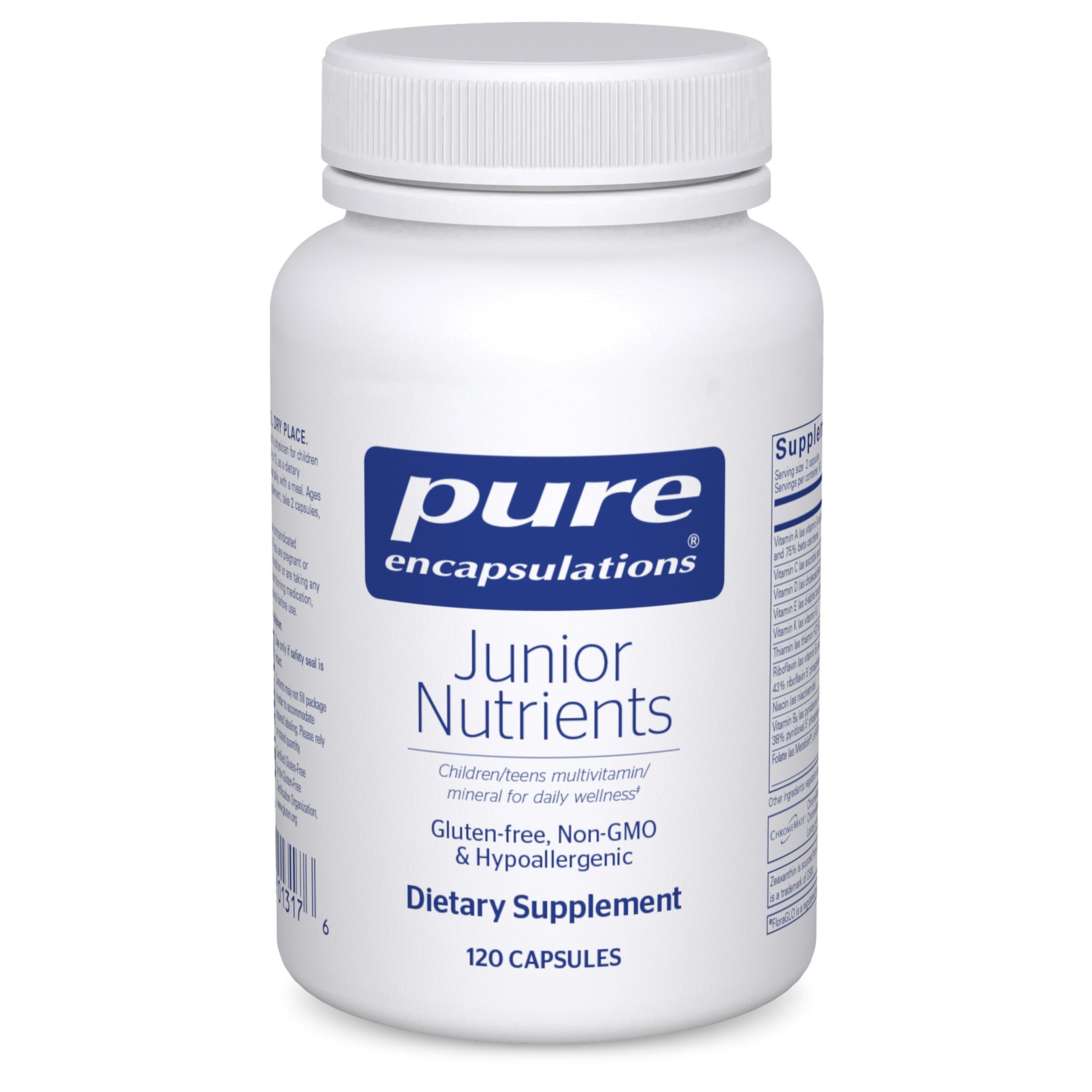 Pure Encapsulations Junior Nutrients - Kids & Teens Multivitamin - Without Iron - with Calcium, Vitamin D3 & Vitamin C - Non-GMO & Vegetarian - 120 Capsules Pure EncapsulationsBuy Supplements Australia